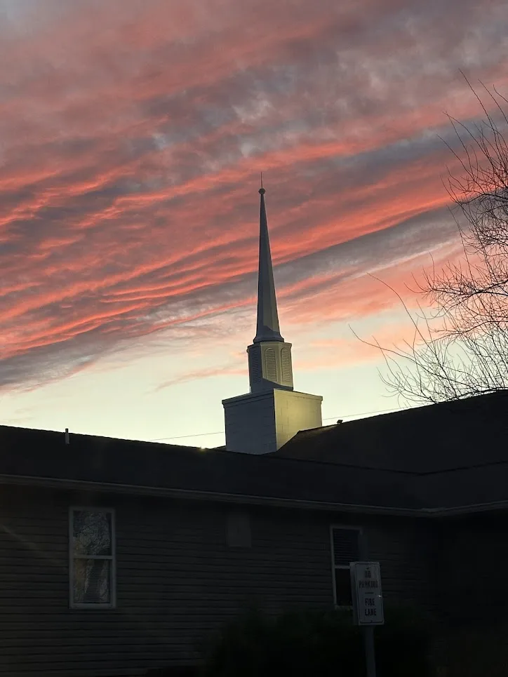 Redeemer Church steeple at sunset — Christiansburg, Virginia